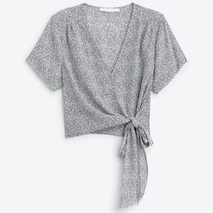 LUSH Ranya Wrap Cropped Blouse Women's Small